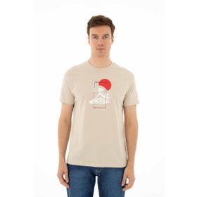 Arma Y25344405601 Bej-B1 Regular Fit Bisiklet Yaka Erkek T-shirt
