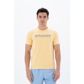 Arma Y25344451801 Sarı-S1 Slim Fit Bisiklet Yaka Erkek T-shirt