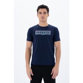 Arma Y25344451901 Lacivert-L1 Slim Fit Bisiklet Yaka Erkek T-shirt