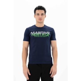 Arma Y25344452201 Lacivert-L1 Slim Fit Bisiklet Yaka Erkek T-shirt