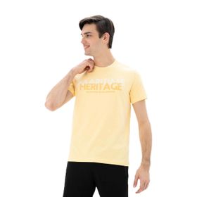 Arma Y25344452201 Sarı-S1 Slim Fit Bisiklet Yaka Erkek T-shirt