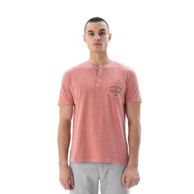 Arma Y25344490001 Pembe-P11 Regular Fit Parça Boyama Bisiklet Yaka Erkek T-shirt