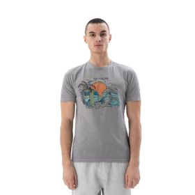 Arma Y25344490701 Gri-G2 Regular Fit Parça Boyama Bisiklet Yaka Erkek T-shirt
