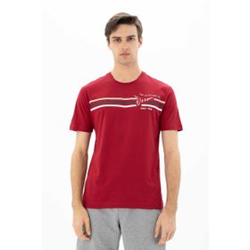 Arma Y25344869901 Bordo-B1 Büyük Beden Bisiklet Yaka Erkek T-shirt