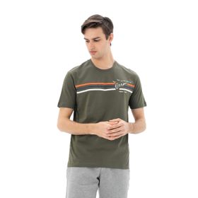 Arma Y25344869901 Haki-H1 Büyük Beden Bisiklet Yaka Erkek T-shirt