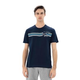 Arma Y25344869901 Lacivert-L1 Büyük Beden Bisiklet Yaka Erkek T-shirt