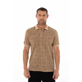 Arma Y25374376101 Kahverengi-K3 Regular Fit Parça Boyama Polo Yaka Erkek T-shirt
