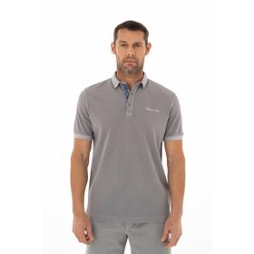 Arma Y25374376301 Gri-G2 Regular Fit Parça Boyama Polo Yaka Erkek T-shirt