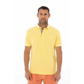 Arma Y25374376301 Sarı-S1 Regular Fit Parça Boyama Polo Yaka Erkek T-shirt