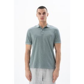 Arma Y25374490301 Mavi-M12 Regular Fit Parça Boyama Polo Yaka Erkek T-shirt