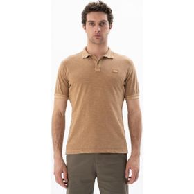 Arma Y25374490401 Kahverengi-K3 Regular Fit Parça Boyama Polo Yaka Erkek T-shirt