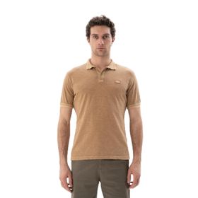 Arma Y25374490401 Kahverengi-K3 Regular Fit Parça Boyama Polo Yaka Erkek T-shirt