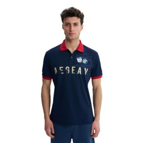 Arma Y27374308601 Lacivert-L1 Regular Fit Likralı Pike Polo Yaka Erkek T-shirt