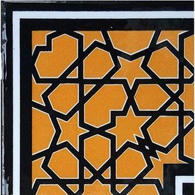 Armada Çini 10x10 cm KSK-72 Türkmen Yıldızı Çini Karo Seramik Desenli Bordür Köşesi