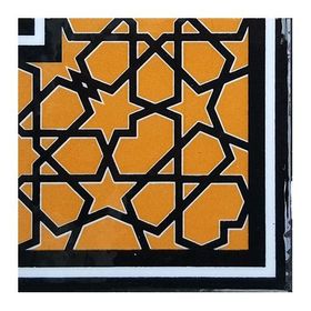 Armada Çini 10x10 cm KSK-72 Türkmen Yıldızı Çini Karo Seramik Desenli Bordür Köşesi