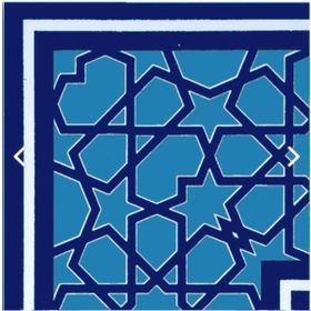 Armada Çini 10x10 cm KSK-72 Türkmen Yıldızı Çini Karo Seramik Desenli Bordür Köşesi