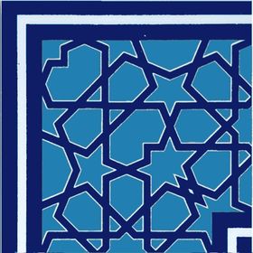Armada Çini 10x10 cm KSK-72 Türkmen Yıldızı Çini Karo Seramik Desenli Bordür Köşesi