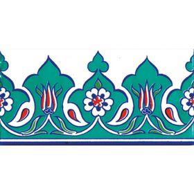 Armada Çini 10x20 Cm KSK 22 Taç Desenli İznik Seramik Çini Bordür Köşesi