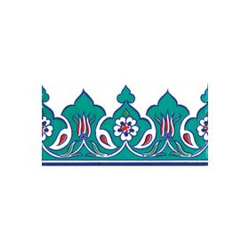 Armada Çini 10x20 Cm KSK 22 Taç Desenli İznik Seramik Çini Bordür Köşesi