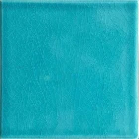 Armada Çini 12.5x12.5 cm Düz Turkuaz Çini Seramik Karo
