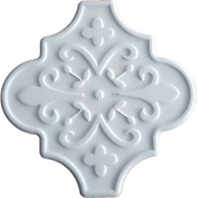 Armada Çini 12x12 Ottoman Çiçekli Arabesk Beyaz Çini Seramik Karo