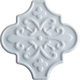 Armada Çini 12x12 Ottoman Çiçekli Arabesk Beyaz Çini Seramik Karo