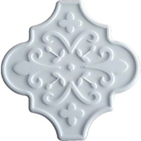 Armada Çini 12x12 Ottoman Çiçekli Arabesk Beyaz Çini Seramik Karo