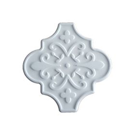 Armada Çini 12x12 Ottoman Çiçekli Arabesk Beyaz Çini Seramik Karo