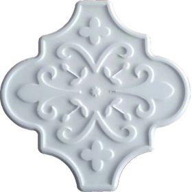 Armada Çini 12x12 Ottoman Çiçekli Arabesk Beyaz Çini Seramik Karo