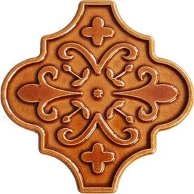 Armada Çini 12x12 Ottoman Çiçekli Arabesk Karamel Çini Seramik Karo