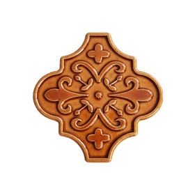 Armada Çini 12x12 Ottoman Çiçekli Arabesk Karamel Çini Seramik Karo
