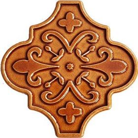 Armada Çini 12x12 Ottoman Çiçekli Arabesk Karamel Çini Seramik Karo