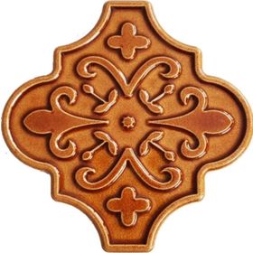 Armada Çini 12x12 Ottoman Çiçekli Arabesk Karamel Çini Seramik Karo