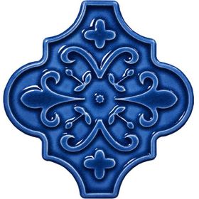 Armada Çini 12x12 Ottoman Çiçekli Arabesk Kobalt Çini Seramik Karo