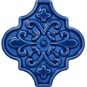 Armada Çini 12x12 Ottoman Çiçekli Arabesk Kobalt Çini Seramik Karo