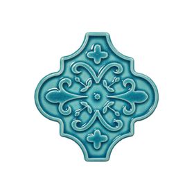 Armada Çini 12x12 Ottoman Çiçekli Arabesk Turkuaz Çini Seramik Karo
