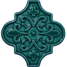 Armada Çini 12x12 Ottoman Çiçekli Arabesk Yeşil Çini Seramik Karo