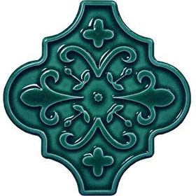 Armada Çini 12x12 Ottoman Çiçekli Arabesk Yeşil Çini Seramik Karo