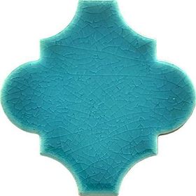 Armada Çini 12x12 Ottoman Düz Arabesk Turkuaz Çini Karo Seramik
