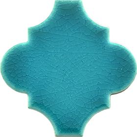 Armada Çini 12x12 Ottoman Düz Arabesk Turkuaz Çini Karo Seramik
