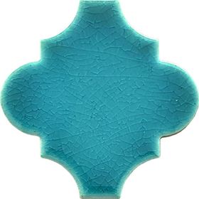Armada Çini 12x12 Ottoman Düz Arabesk Turkuaz Çini Karo Seramik