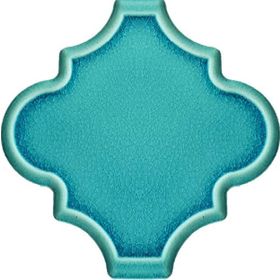 Armada Çini 12x12 Ottoman Rölyefli Arabesk Turkuaz Çini Seramik Karo