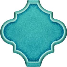 Armada Çini 12x12 Ottoman Rölyefli Arabesk Turkuaz Çini Seramik Karo