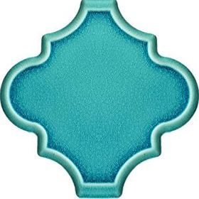 Armada Çini 12x12 Ottoman Rölyefli Arabesk Turkuaz Çini Seramik Karo