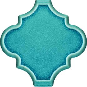 Armada Çini 12x12 Ottoman Rölyefli Arabesk Turkuaz Çini Seramik Karo