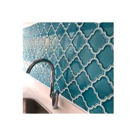 Armada Çini 12x12 Ottoman Rölyefli Arabesk Turkuaz Çini Seramik Karo