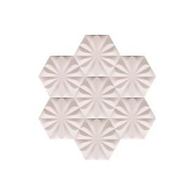 Armada Çini 15x17 cm Çiçekli Beyaz Desen Altıgen Çini Seramik Karo