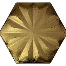 Armada Çini 15x17 cm Çiçekli Bronz Altıgen Seramik