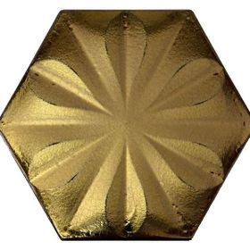 Armada Çini 15x17 cm Çiçekli Bronz Altıgen Seramik