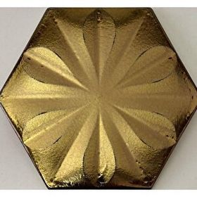 Armada Çini 15x17 cm Çiçekli Bronz Altıgen Seramik